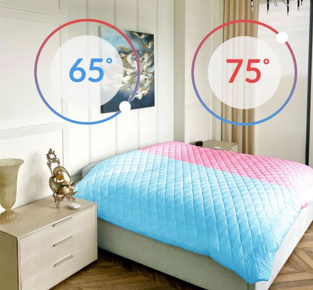 Esmorielle™ Beige Warm Storm Heated Blanket Queen Size – Artificial Intelligence (AI) Dual Control & Overheating Protection