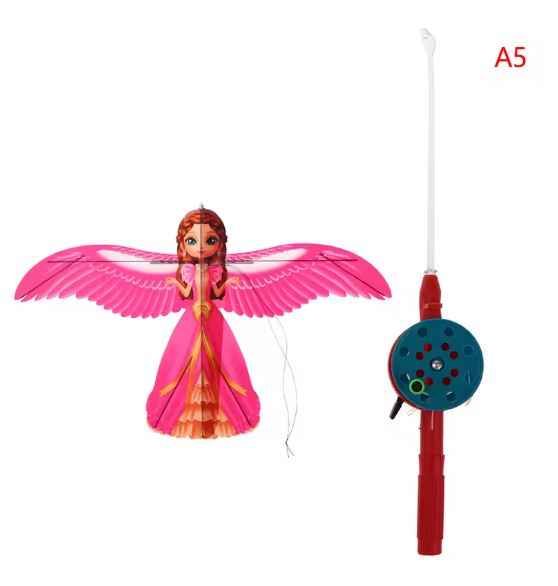 Esmorielle™ Kids Cartoon Kite with 40 cm Hand‑Brake Fishing Rod – Outdoor Fun Gift