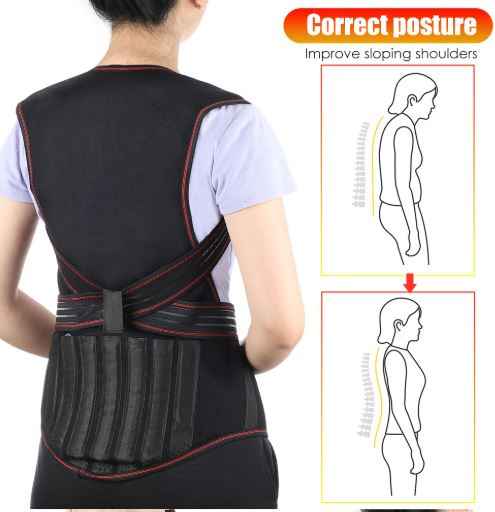 Esmorielle™ Posture Corrector with Detachable Heating Pad - Adjustable Back Brace Posture Corrector for Women and Men
