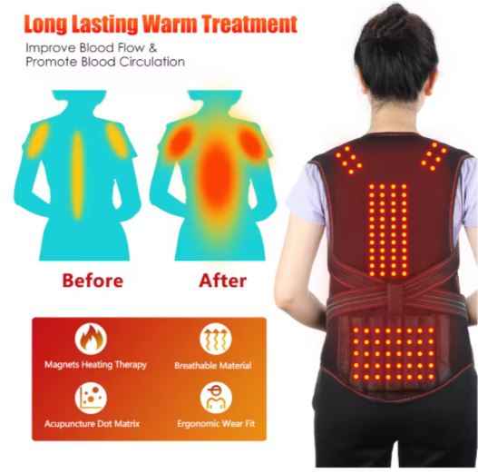 Esmorielle™ Posture Corrector with Detachable Heating Pad - Adjustable Back Brace Posture Corrector for Women and Men